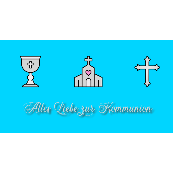 Symbole Blau Kommunion