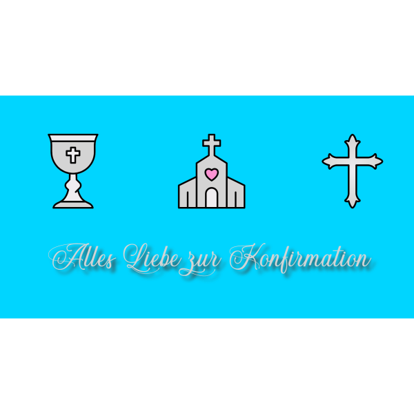 Symbole Blau Konfirmation